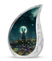 White Bunny Moon Small Urns For Ashes Large Funeral, Ashes Urn