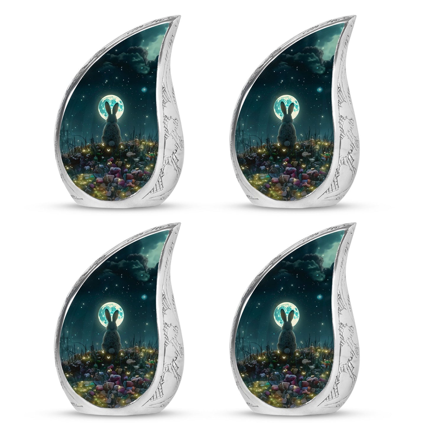 White Personalized Galaxy Keepsake Urn for Human Ashes - 10-inch, 200 cu in - Yatskia