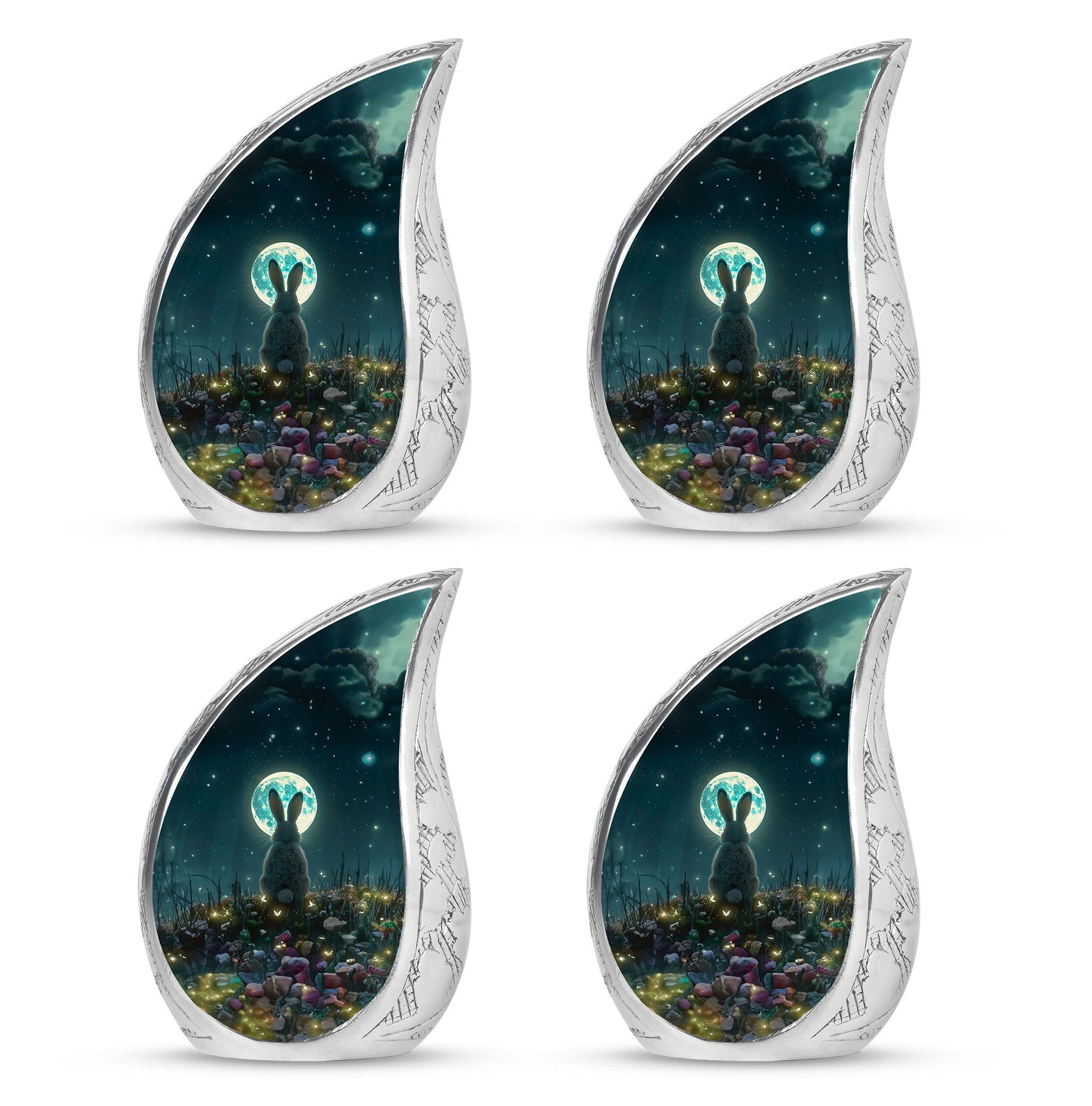 White Bunny Moon Small Urns For Ashes Large Funeral, Ashes Urn