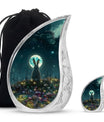 White Bunny Moon Small Urns For Ashes Large Funeral, Ashes Urn