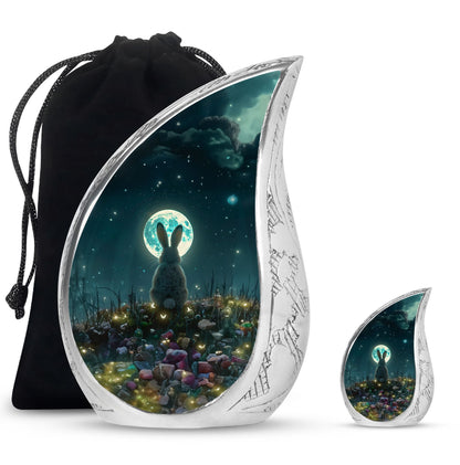 White Personalized Galaxy Keepsake Urn for Human Ashes - 10-inch, 200 cu in - Yatskia