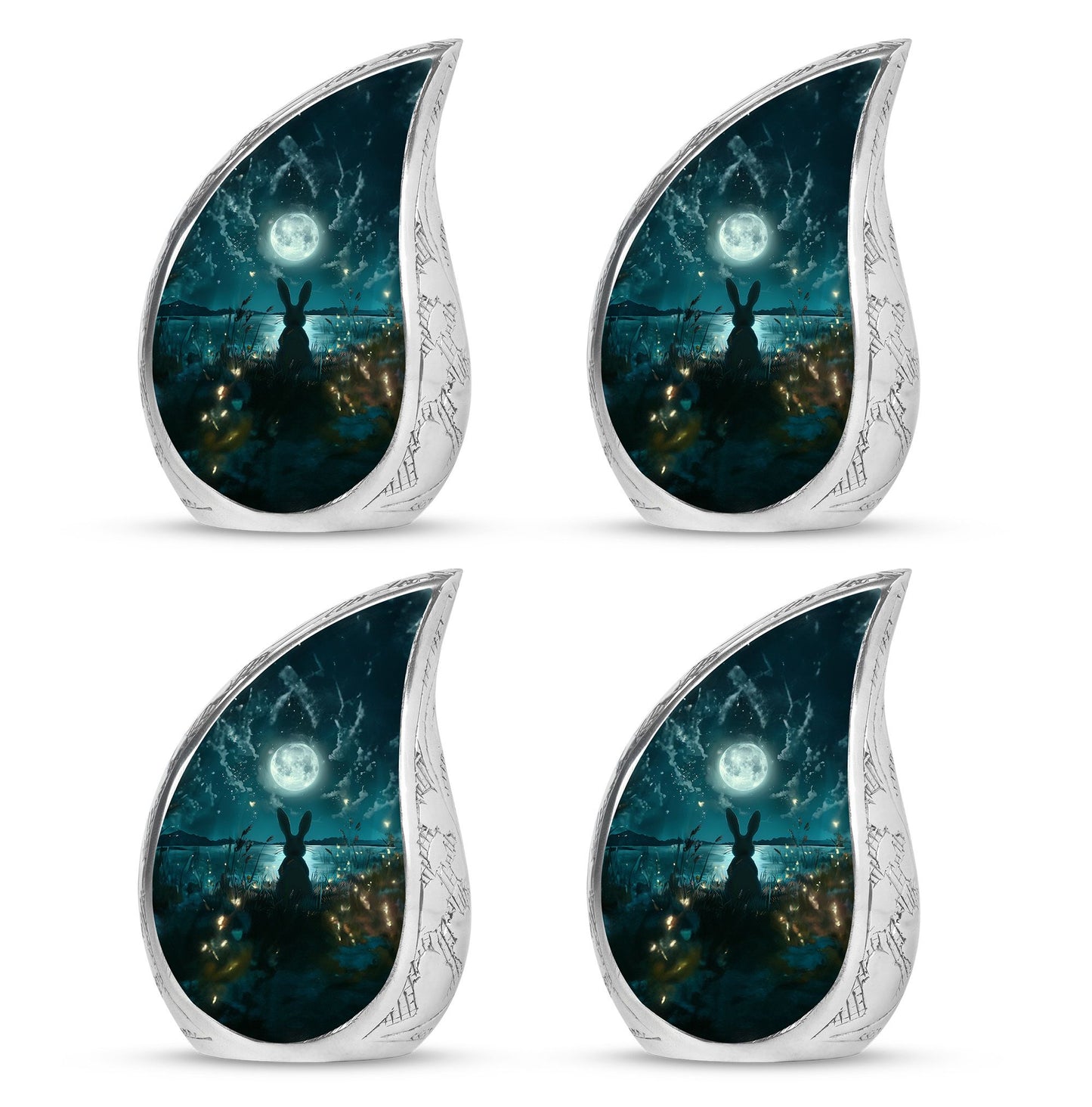 White Personalized Galaxy Cremation Urn for Adults - 10-inch, 200 cu in - Yatskia