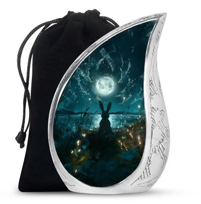 White Personalized Galaxy Cremation Urn for Adults - 10-inch, 200 cu in - Yatskia