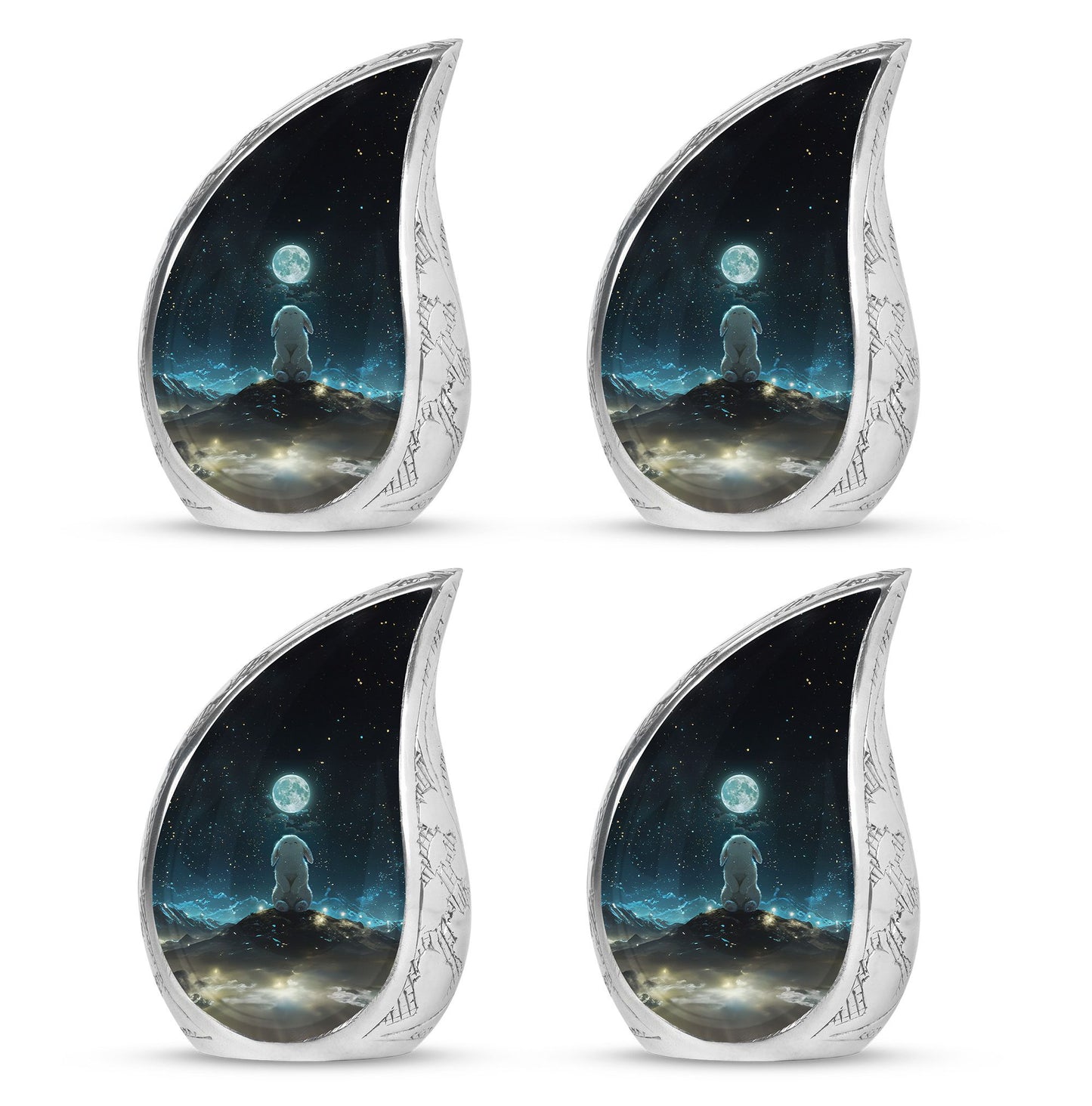 White Personalized Galaxy Cremation Urn for Women - 10-inch, 200 cu in - Yatskia