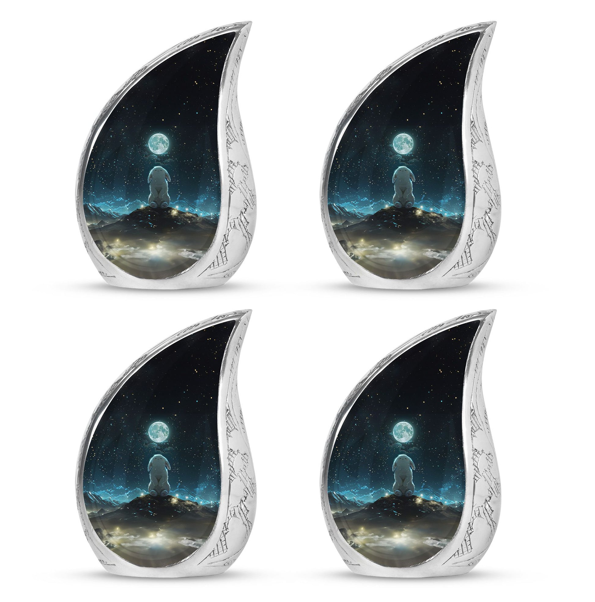 White Bunny Moon Women Funeral - Cremation Urns For Ashes For Women