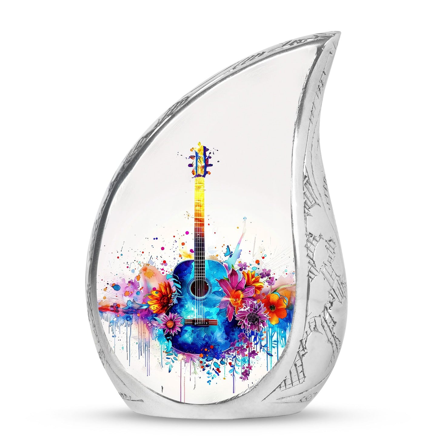 Personalized Guitar Cremation Urn for Human Ashes - 10-inch, 200 cu in - Yatskia