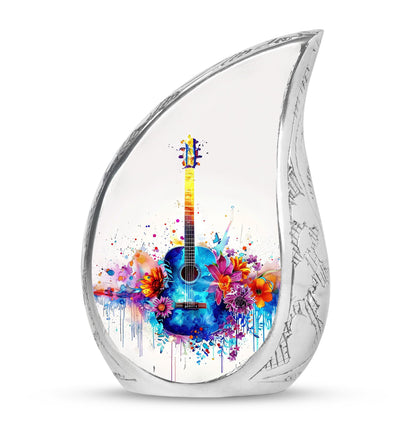 Personalized Guitar Cremation Urn for Human Ashes - 10-inch, 200 cu in - Yatskia