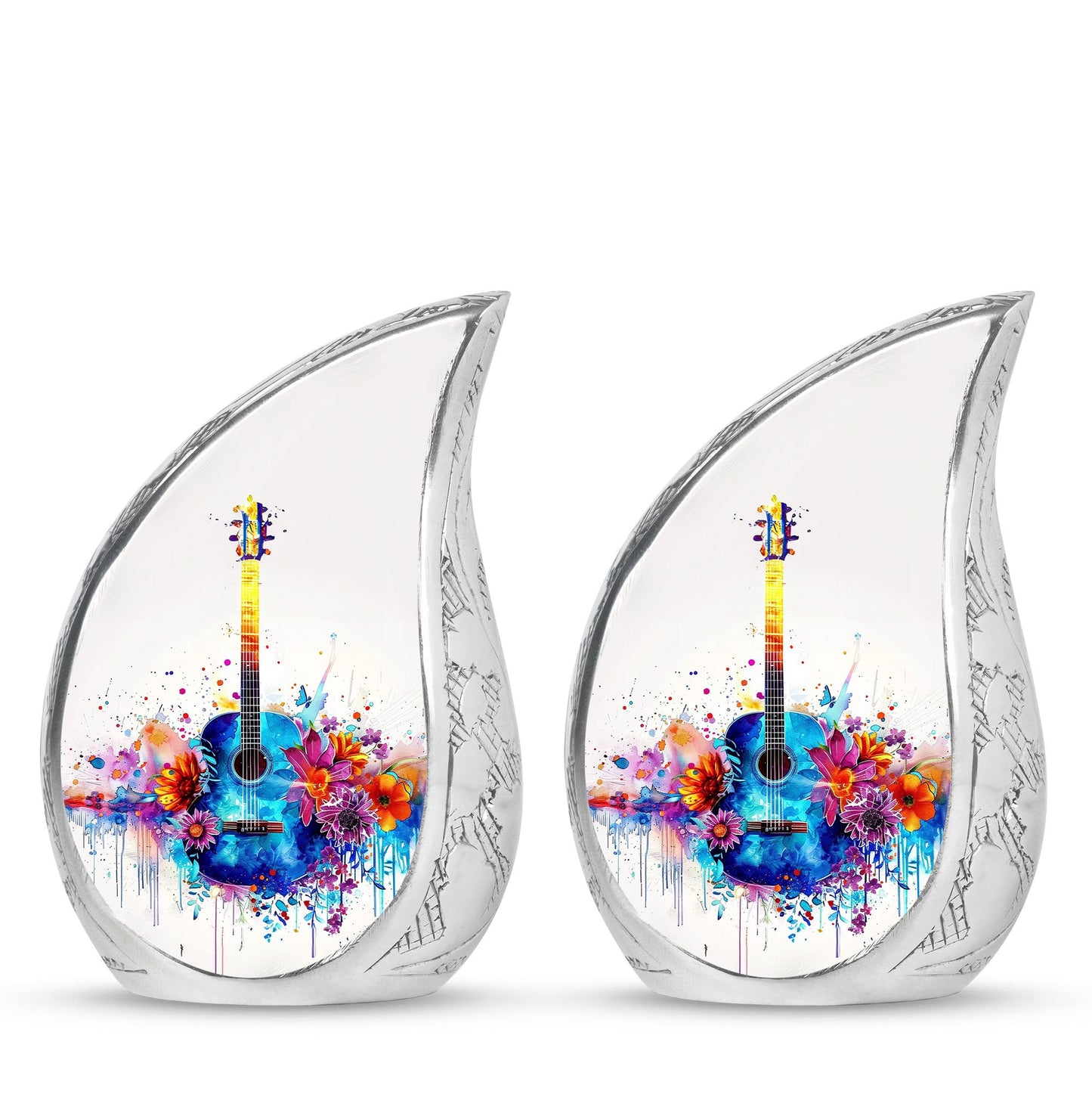 Personalized Guitar Cremation Urn for Human Ashes - 10-inch, 200 cu in - Yatskia