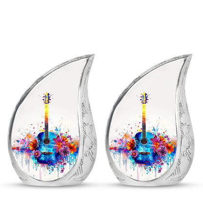 Personalized Guitar Cremation Urn for Human Ashes - 10-inch, 200 cu in - Yatskia