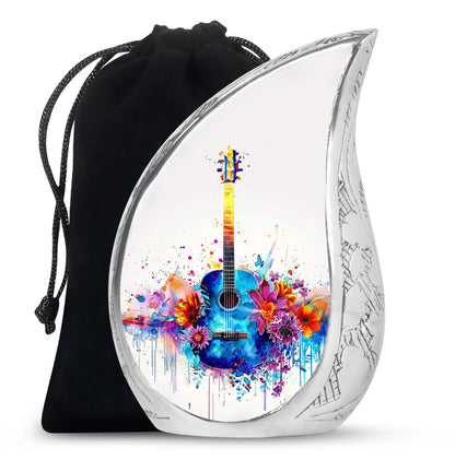 Personalized Guitar Cremation Urn for Human Ashes - 10-inch, 200 cu in - Yatskia
