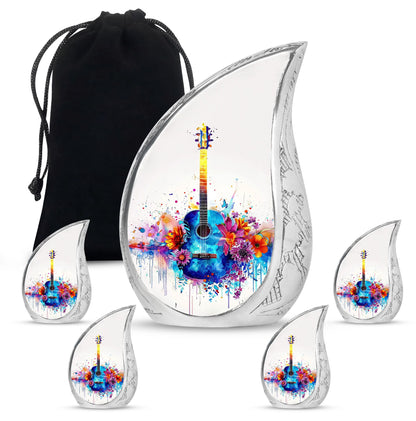 Personalized Guitar Cremation Urn for Human Ashes - 10-inch, 200 cu in - Yatskia