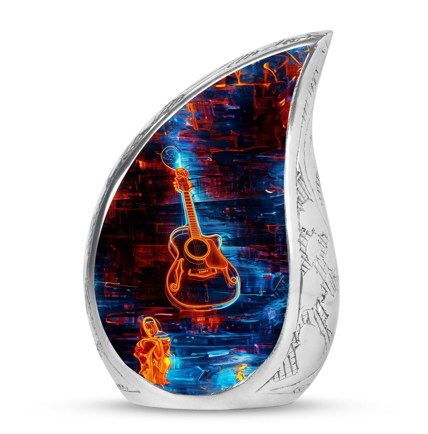 Personalized Guitar Cremation Urn for Human Ashes - 10-inch, 200 cu in - Yatskia