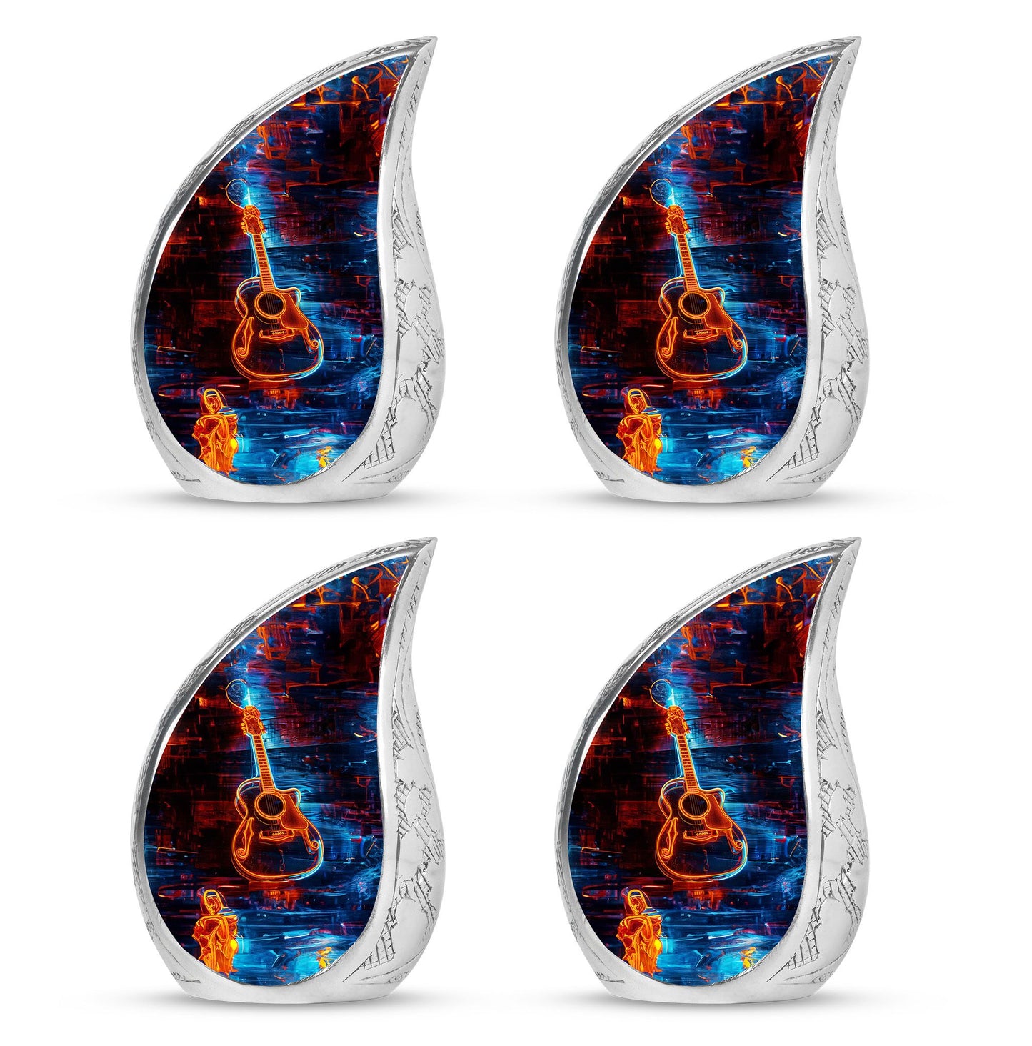 Personalized Guitar Cremation Urn for Human Ashes - 10-inch, 200 cu in - Yatskia