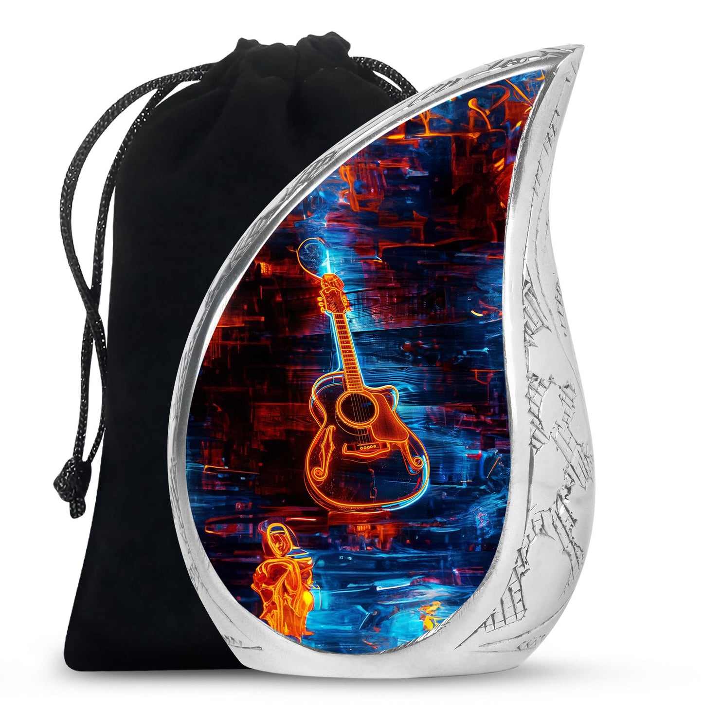 Personalized Guitar Cremation Urn for Human Ashes - 10-inch, 200 cu in - Yatskia