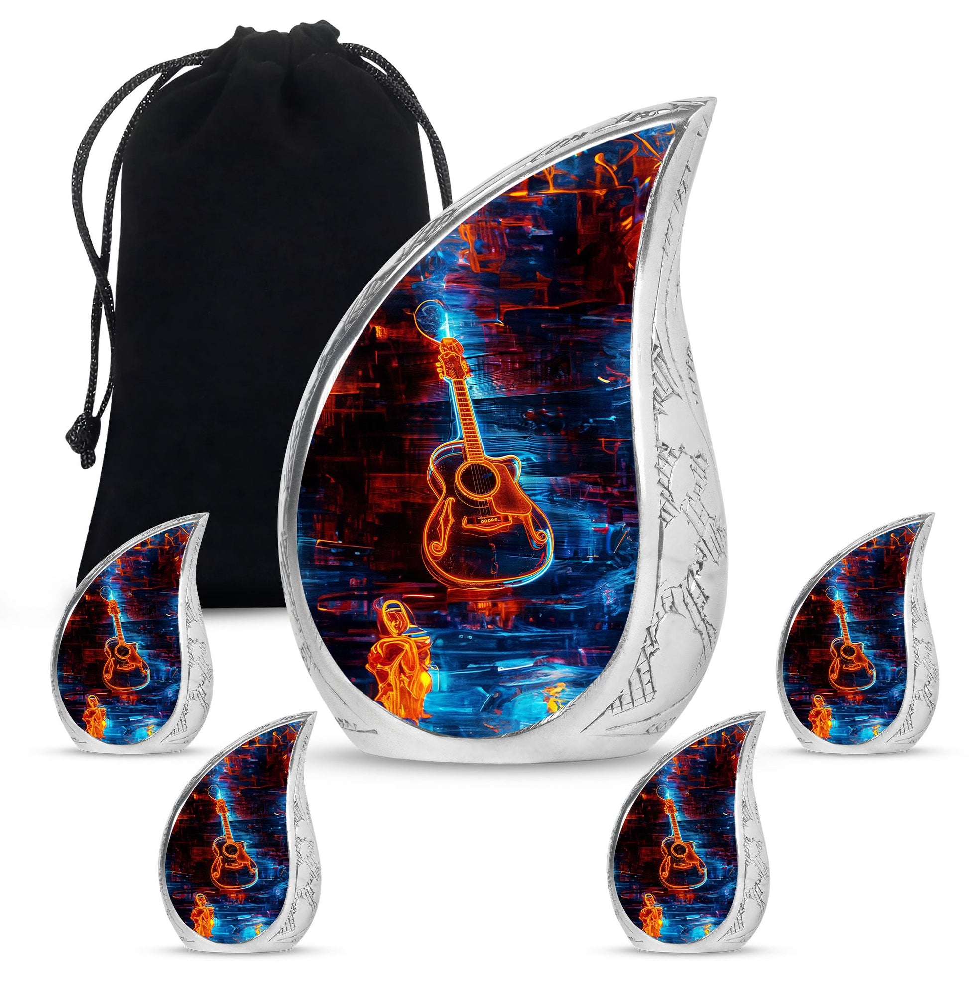 Guitar Urns For Human Ashes Adult Man Large Funeral, Ashes Urn