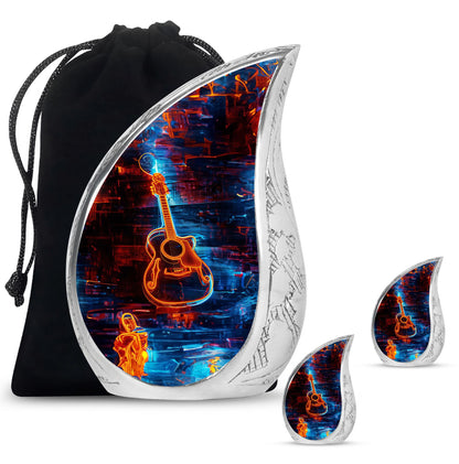 Personalized Guitar Cremation Urn for Human Ashes - 10-inch, 200 cu in - Yatskia