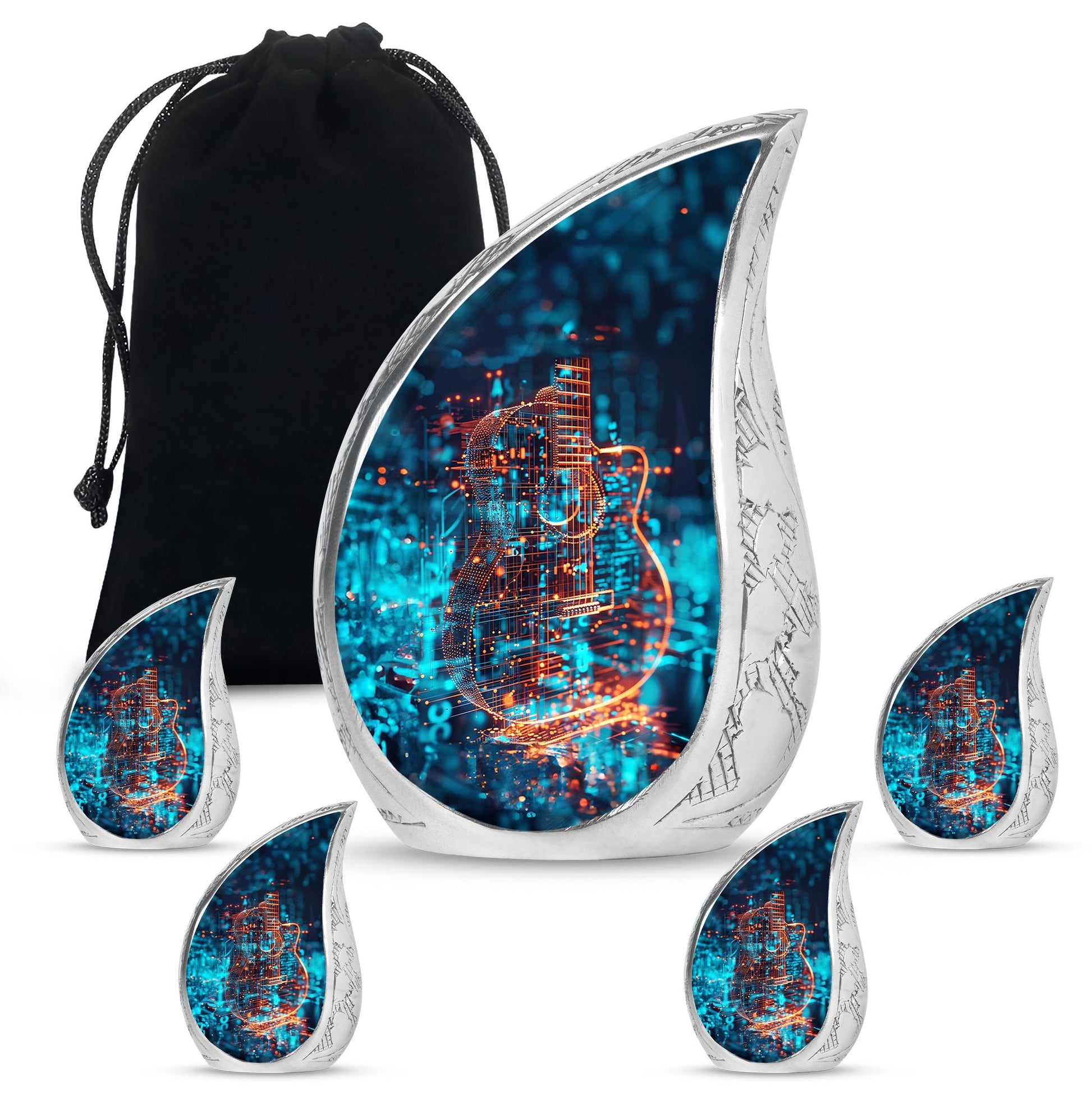 Guitar Urn For Human Ashes Keepsake Funeral, Ashes Cremation Urn