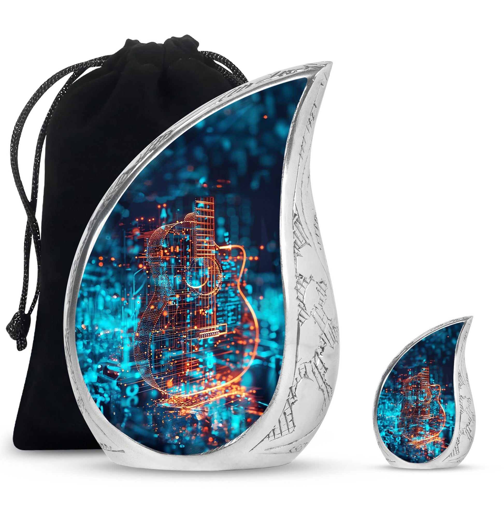 Guitar Urn For Human Ashes Keepsake Funeral, Ashes Cremation Urn