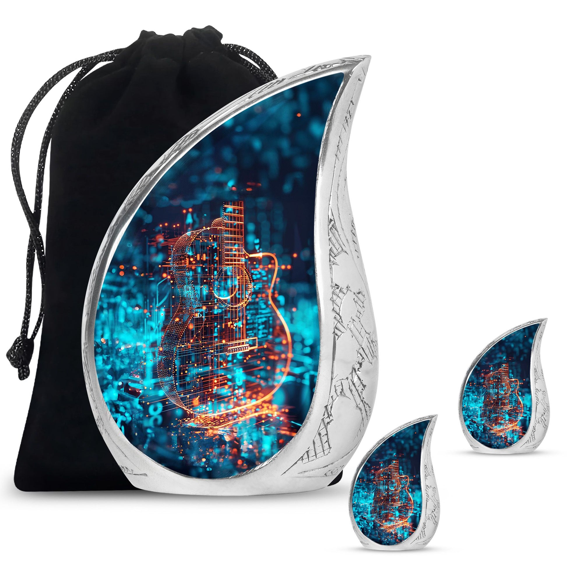 Guitar Urn For Human Ashes Keepsake Funeral, Ashes Cremation Urn