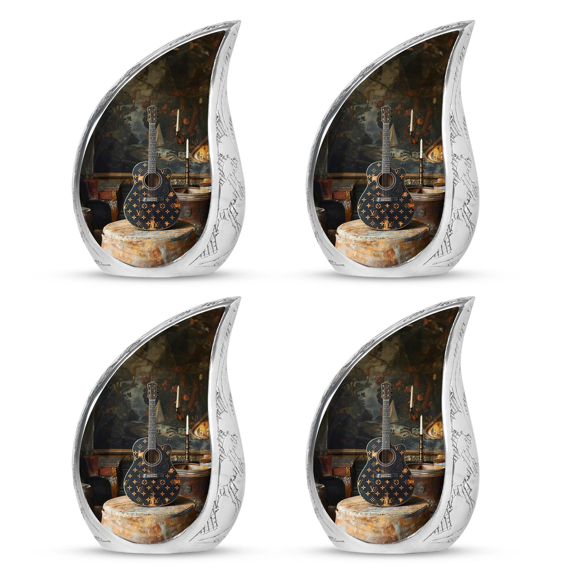 Guitar Small Urn Large Funeral, Ashes Urn For Ashes