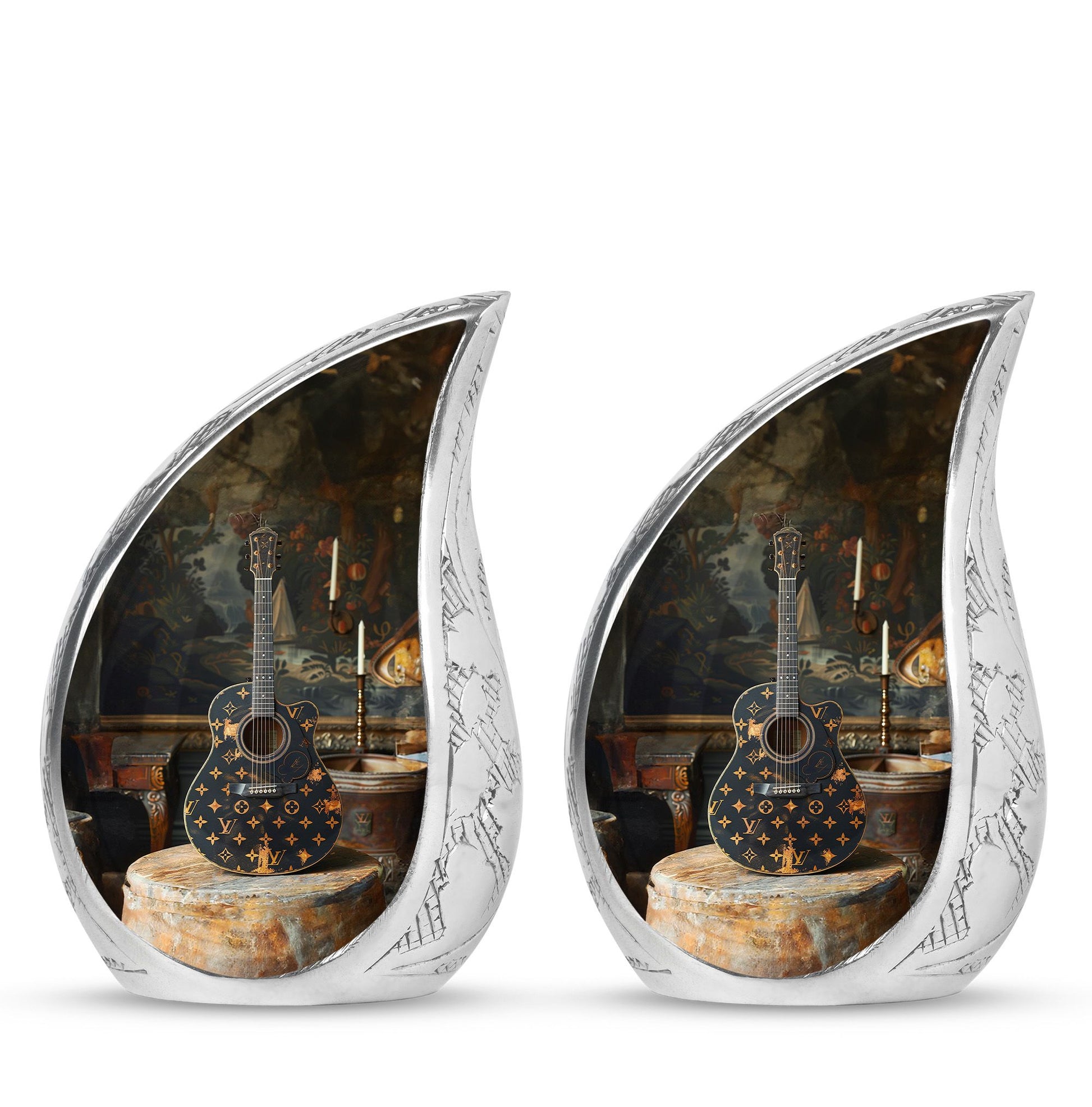 Guitar Small Urn Large Funeral, Ashes Urn For Ashes