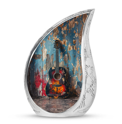 Personalized Guitar Keepsake Urn for Human Ashes - 10-inch, 200 cu in - Yatskia