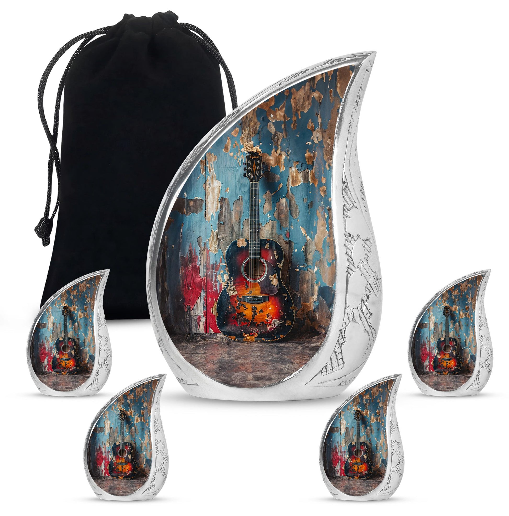 Guitar Mini Urns For Human Ashes Funeral, Ashes Cremation Urn