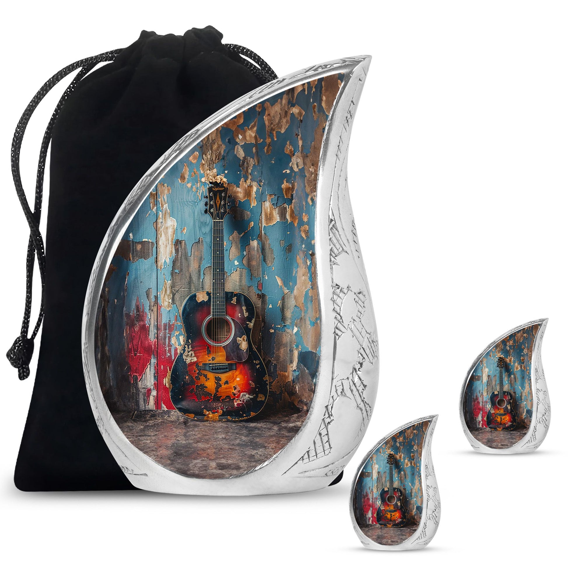 Guitar Mini Urns For Human Ashes Funeral, Ashes Cremation Urn