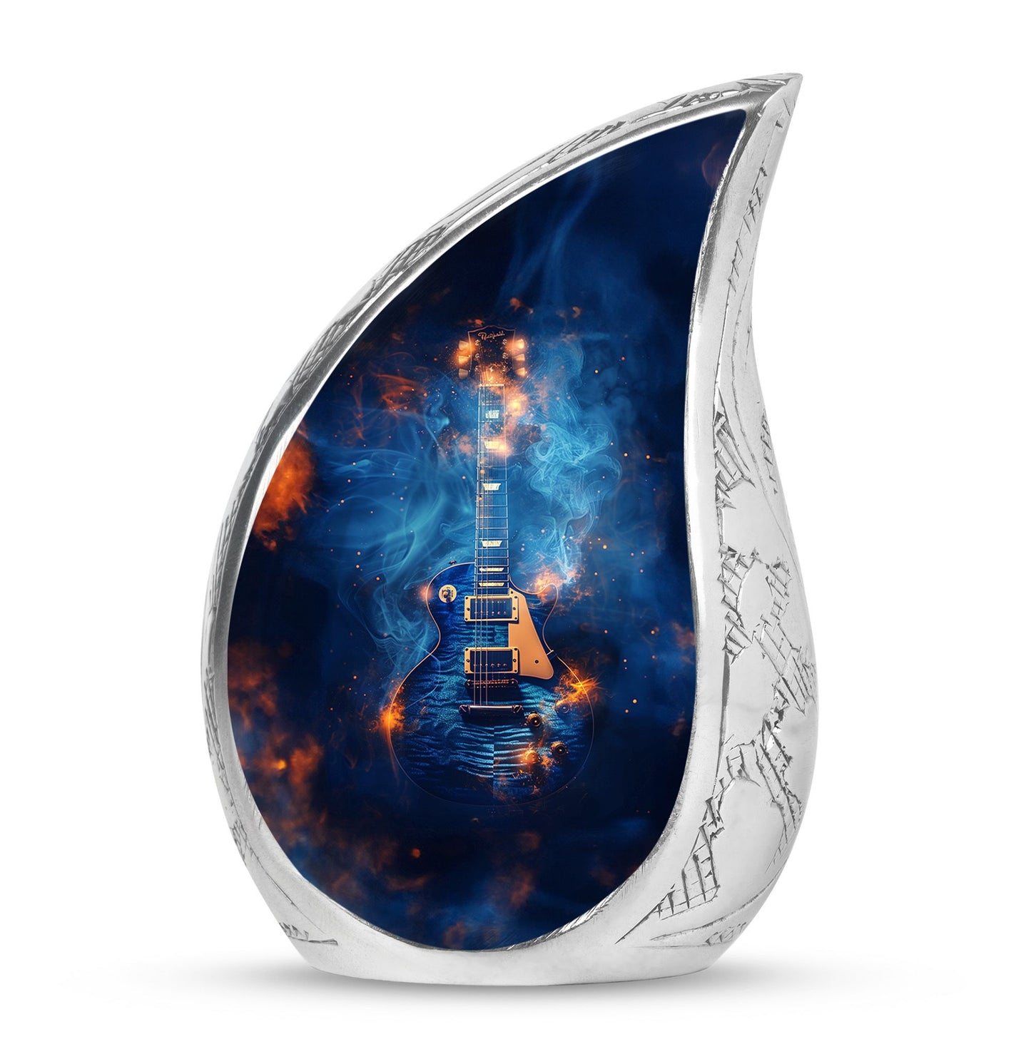 Personalized Guitar Memorial Urn for Human Ashes - 10-inch, 200 cu in - Yatskia