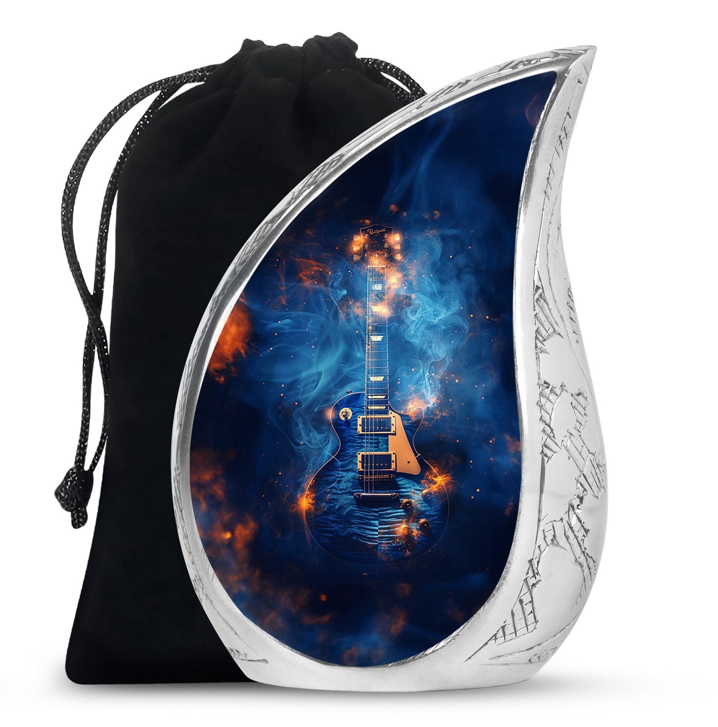 Personalized Guitar Memorial Urn for Human Ashes - 10-inch, 200 cu in - Yatskia