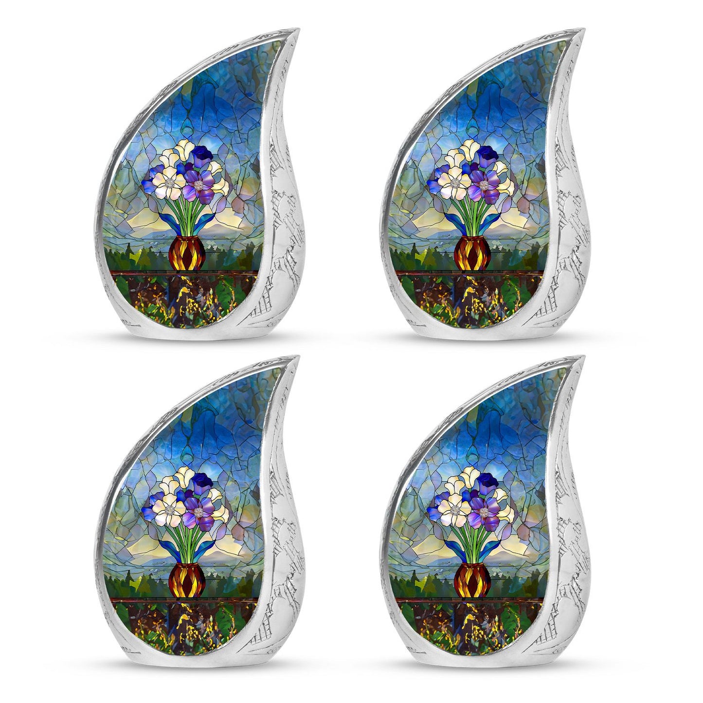 Glass Stained Glass Cremation Urn for Human Ashes - 10-inch, 200 cu in - Yatskia