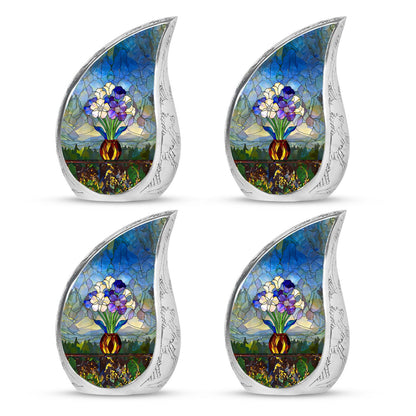 Glass Stained Glass Cremation Urn for Human Ashes - 10-inch, 200 cu in - Yatskia