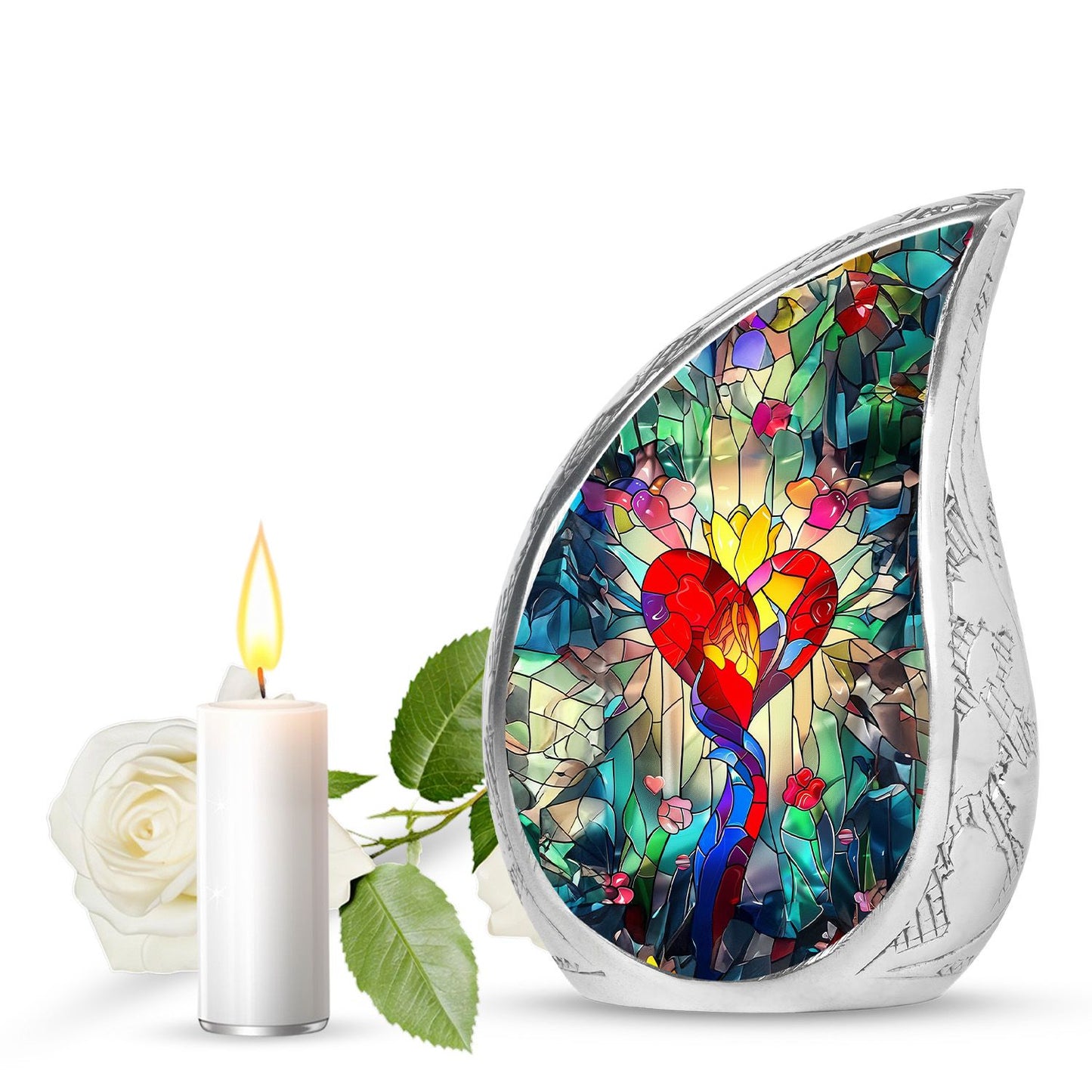 Glass Artistic Cremation Urn for Men - 10-inch, 200 cu in - Yatskia