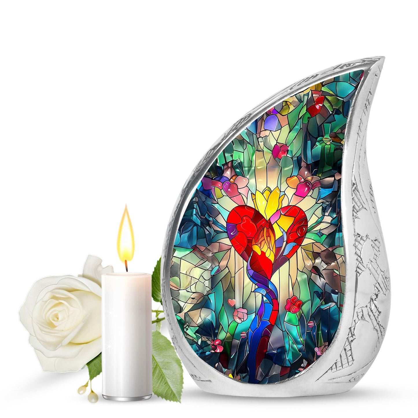 Glass Artistic Cremation Urn for Men - 10-inch, 200 cu in - Yatskia