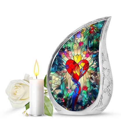 Glass Artistic Cremation Urn for Men - 10-inch, 200 cu in - Yatskia