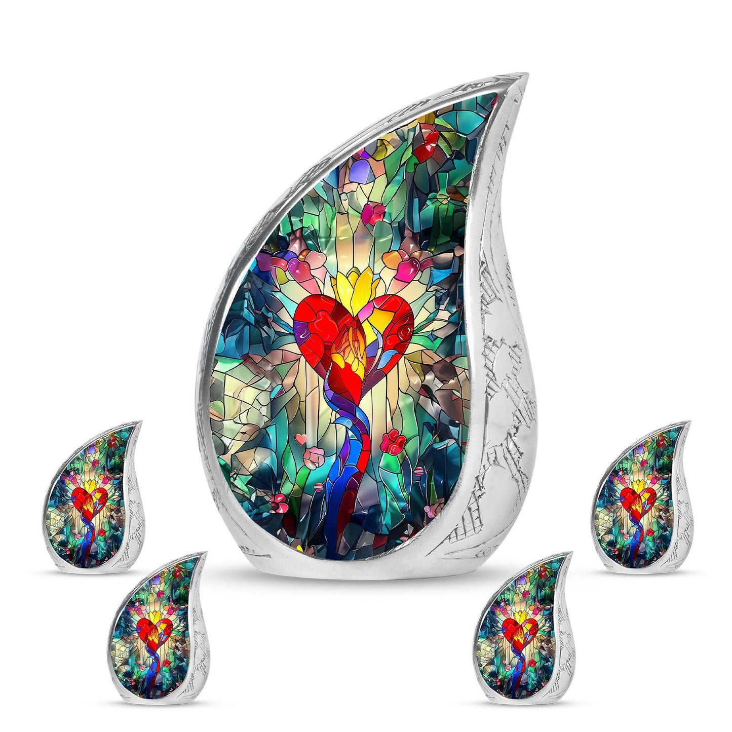 Glass Artistic Cremation Urn for Men - 10-inch, 200 cu in - Yatskia