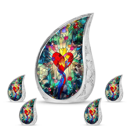 Glass Artistic Cremation Urn for Men - 10-inch, 200 cu in - Yatskia