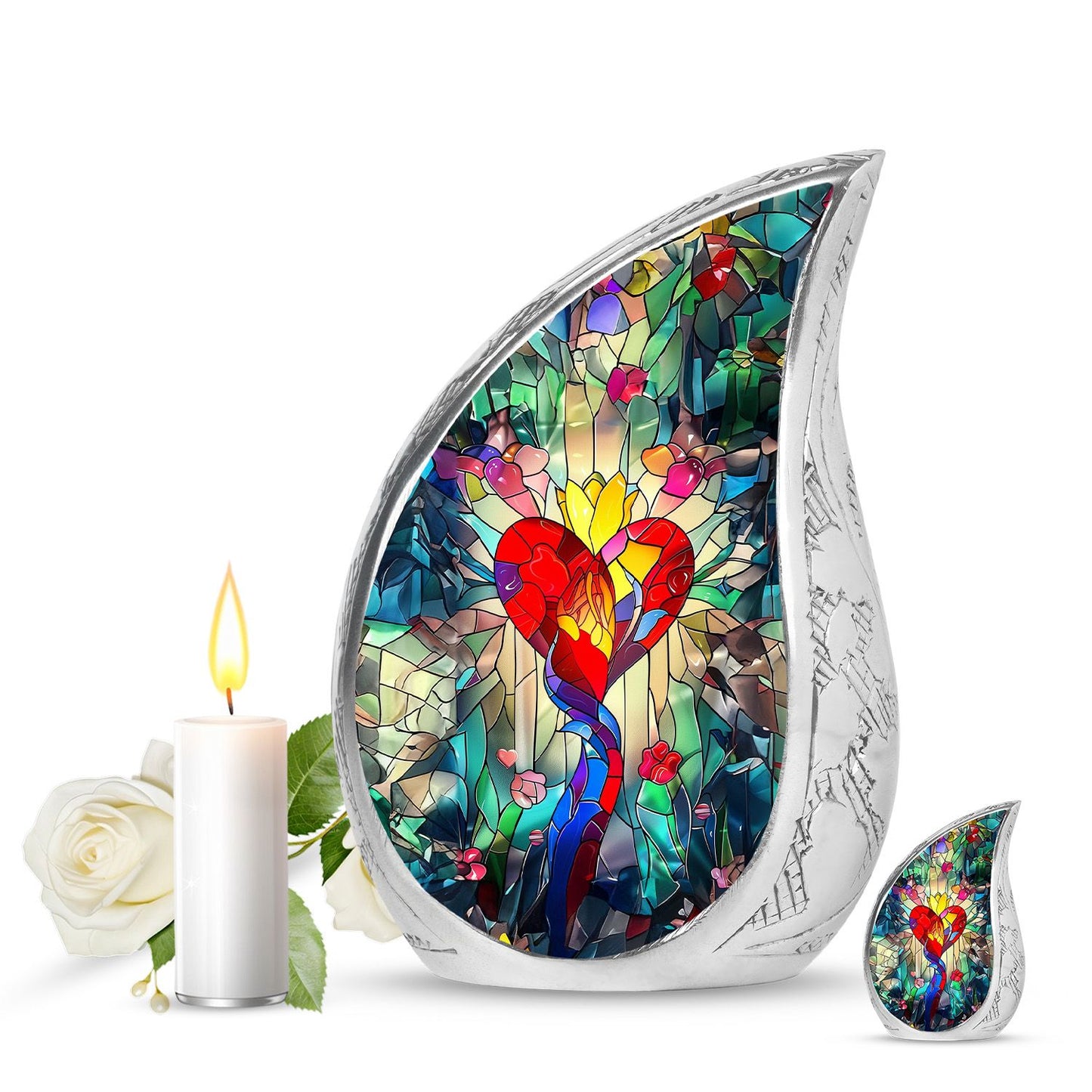 Glass Artistic Cremation Urn for Men - 10-inch, 200 cu in - Yatskia