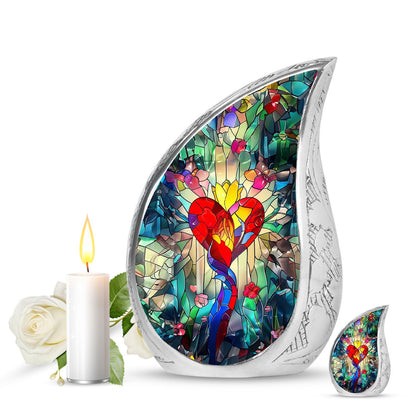 Glass Artistic Cremation Urn for Men - 10-inch, 200 cu in - Yatskia