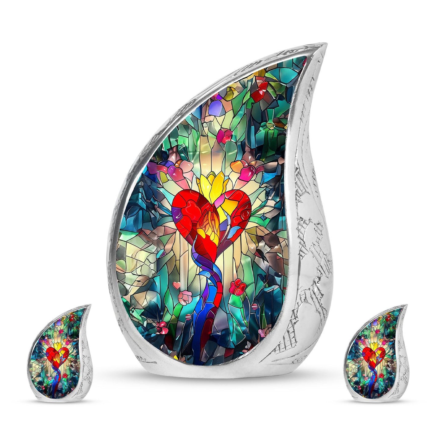 Glass Artistic Cremation Urn for Men - 10-inch, 200 cu in - Yatskia