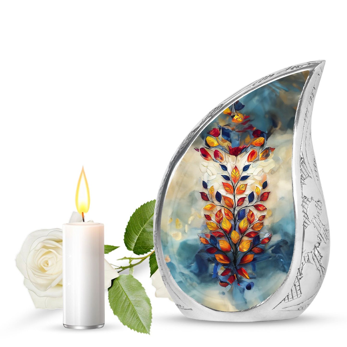 Glass Artistic Keepsake Urn for Human Ashes - 10-inch, 200 cu in - Yatskia