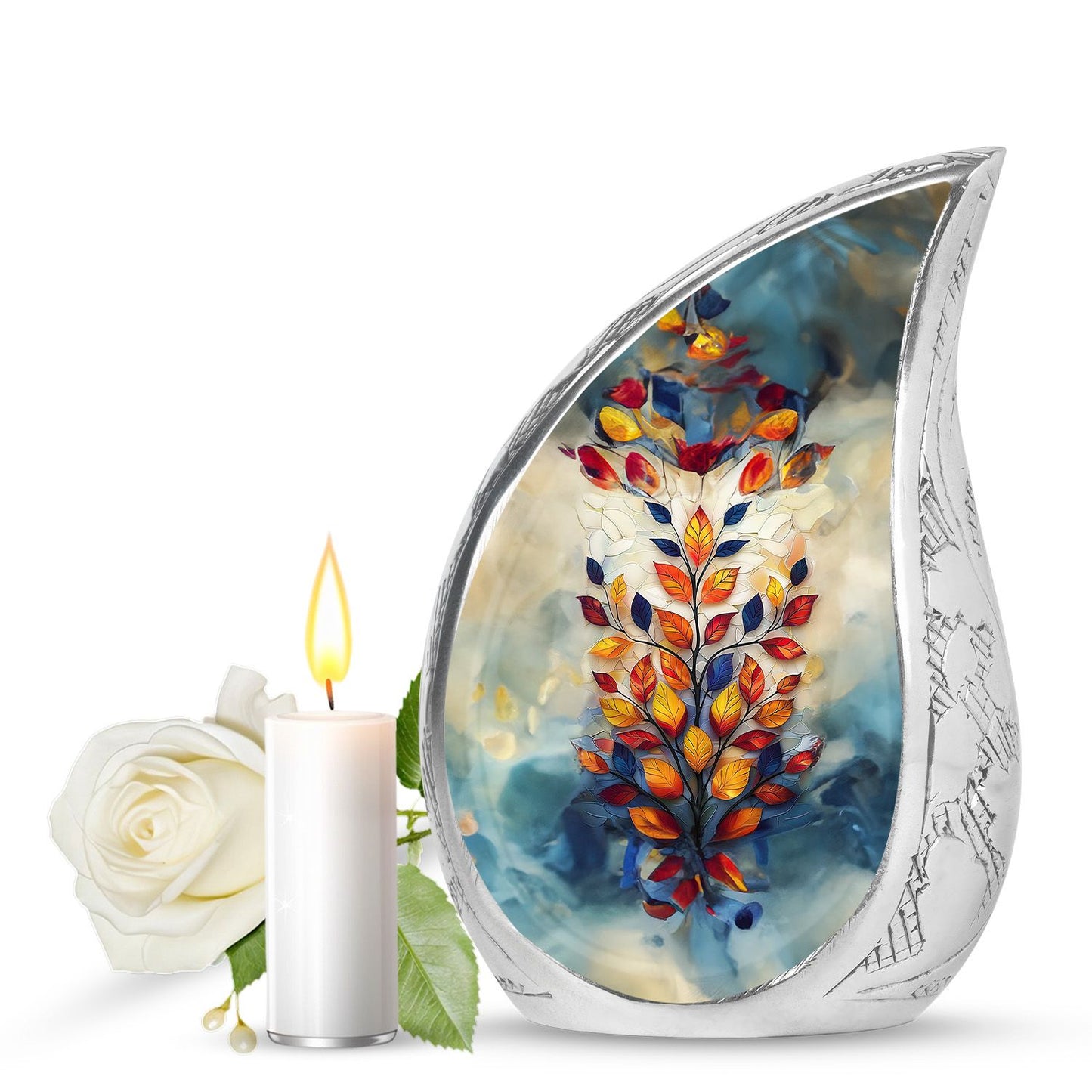 Glass Artistic Keepsake Urn for Human Ashes - 10-inch, 200 cu in - Yatskia