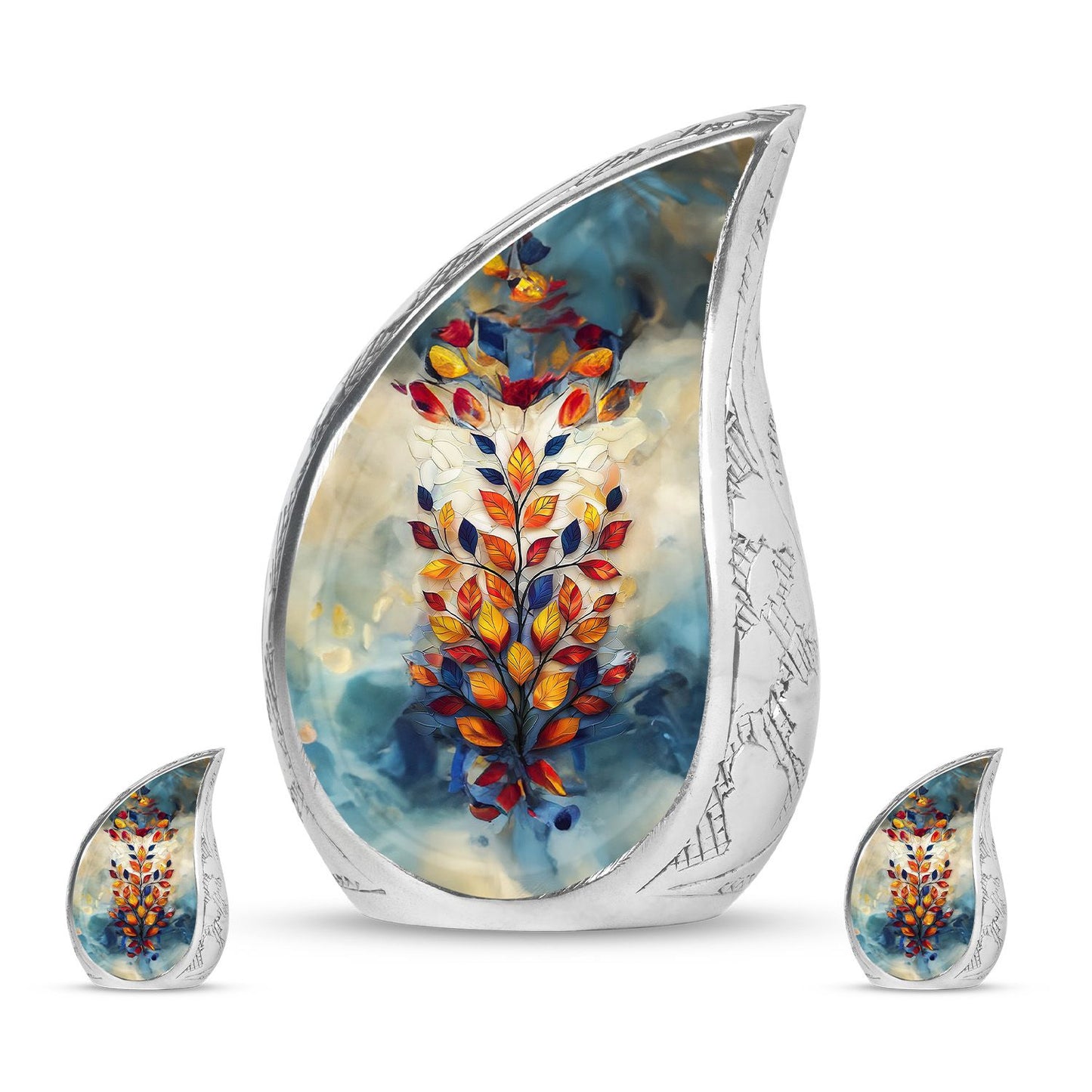 Glass Artistic Keepsake Urn for Human Ashes - 10-inch, 200 cu in - Yatskia