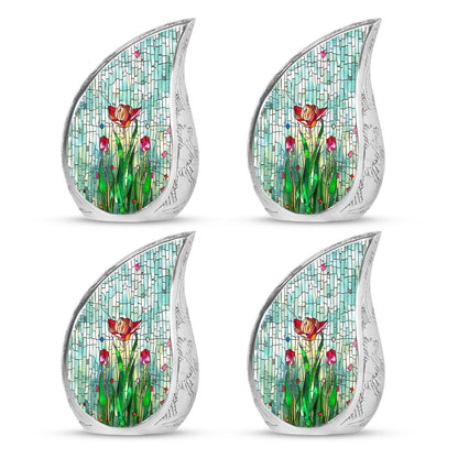 Glass Artistic Cremation Urn for Human Ashes - 10-inch, 200 cu in - Yatskia
