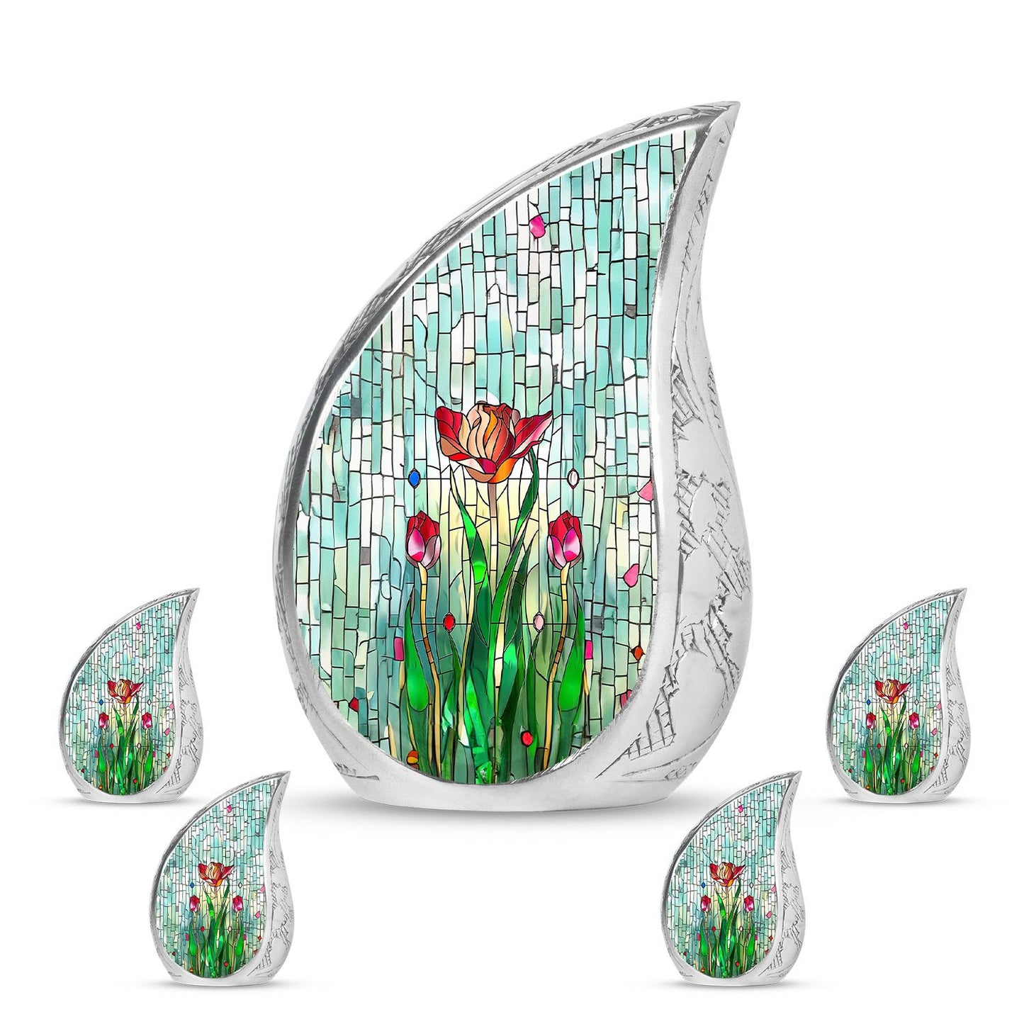 Glass Artistic Cremation Urn for Human Ashes - 10-inch, 200 cu in - Yatskia