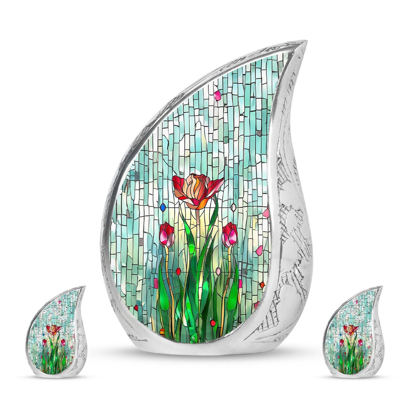 Glass Artistic Cremation Urn for Human Ashes - 10-inch, 200 cu in - Yatskia