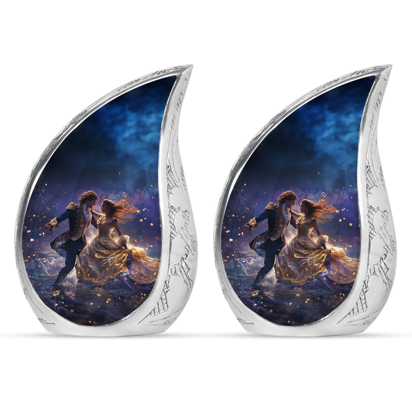 Personalized Couple Cremation Urn for Human Ashes - 10-inch, 200 cu in - Yatskia