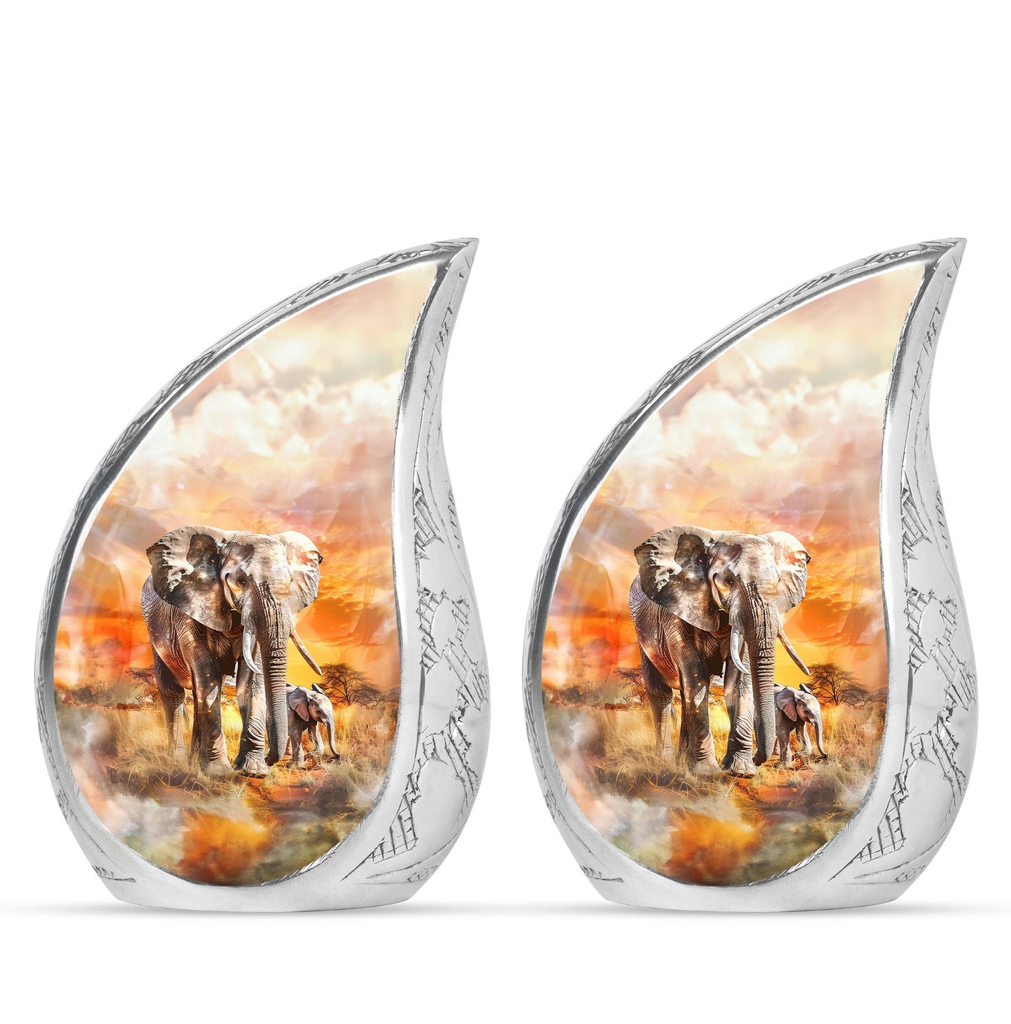 Personalized Elephant Keepsake Urn for Human Ashes - 10-inch, 200 cu in - Yatskia