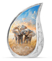 Elephant Family Decorative Urns Large Funeral, Ashes Urn For Ashes