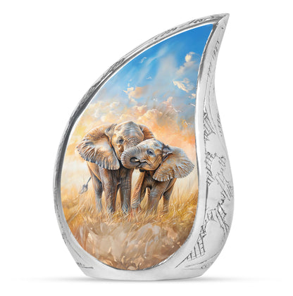 Personalized Elephant Cremation Urn for Men & Women - 10-inch, 200 cu in - Yatskia